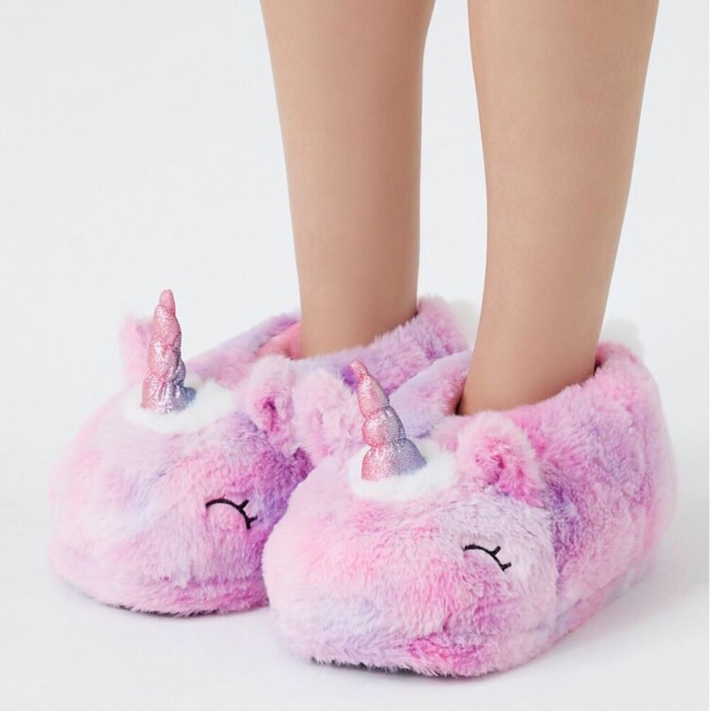 Plush Unicorn House Slippers